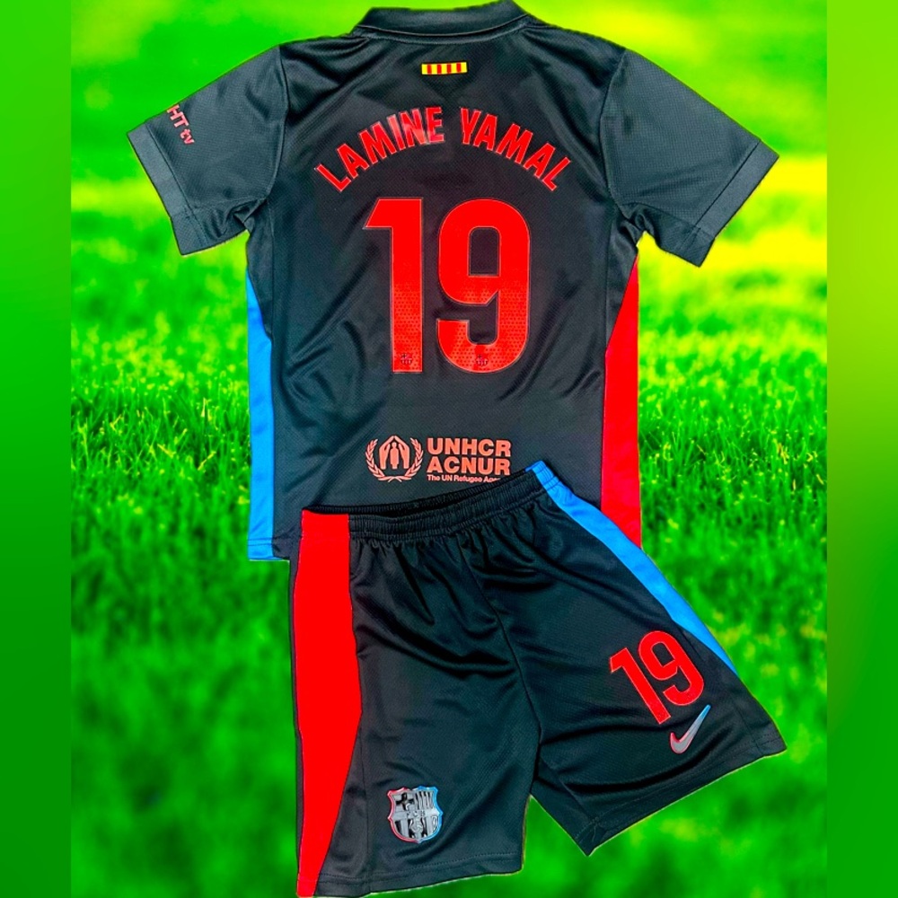 Kids Youth Lamine Yamal #19 Nike Soccer Jersey Kit Jersey + Shorts (MEDIUM)